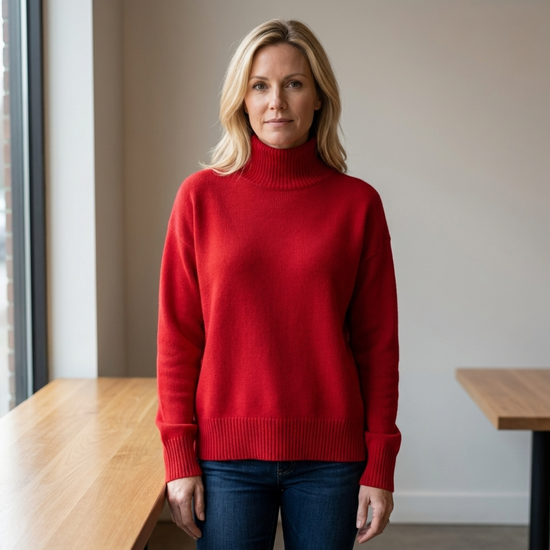 High Neck Ribbed Sweater