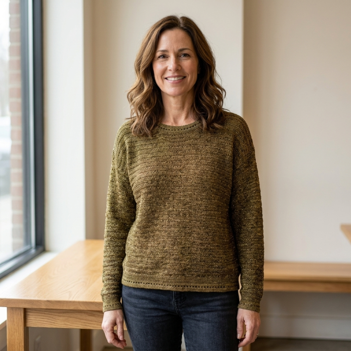 Textured Crew Neck Sweater
