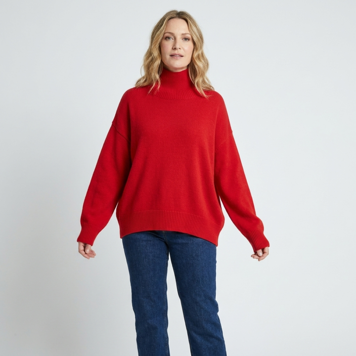 High Neck Ribbed Sweater