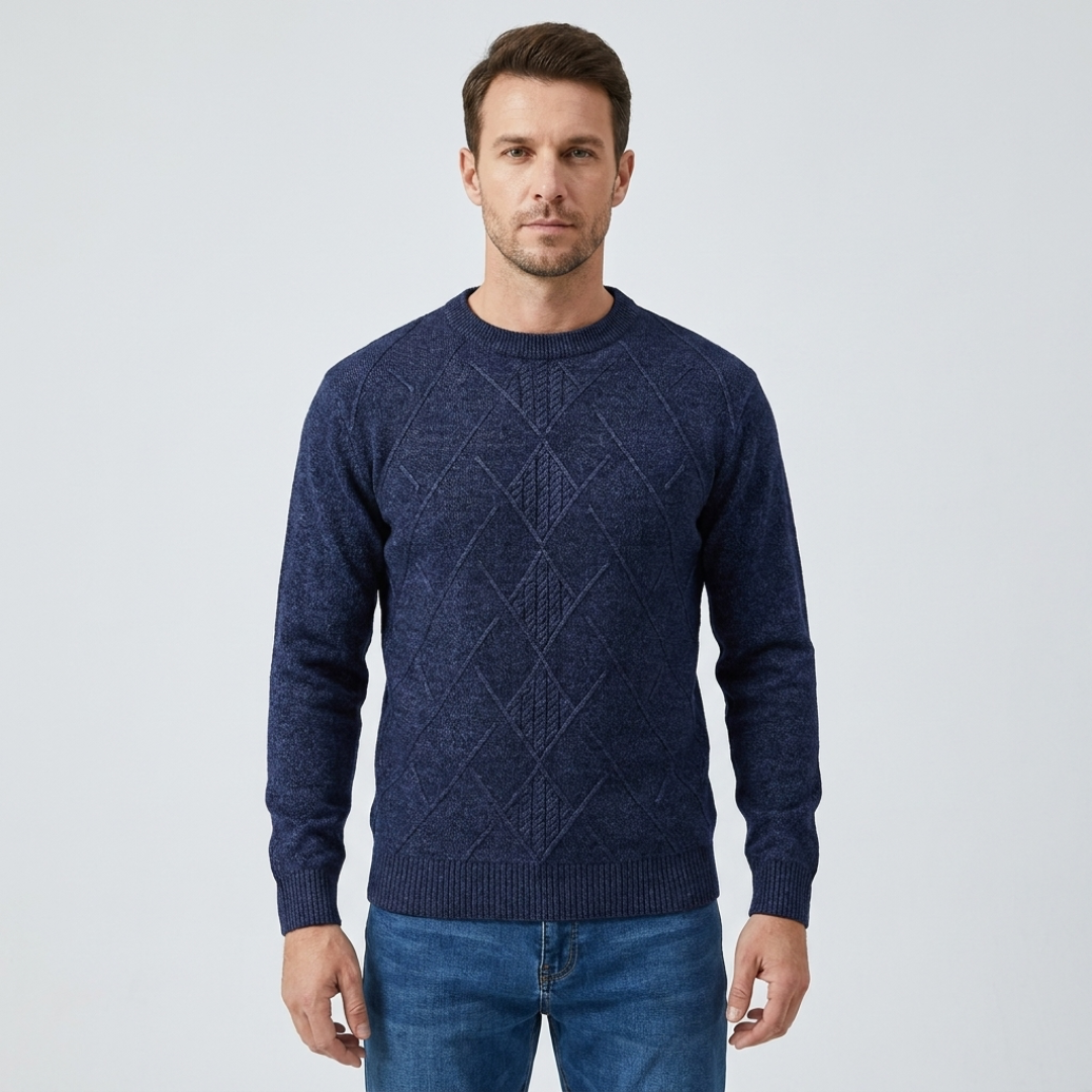 Diamond Pattern Crew Neck Sweater