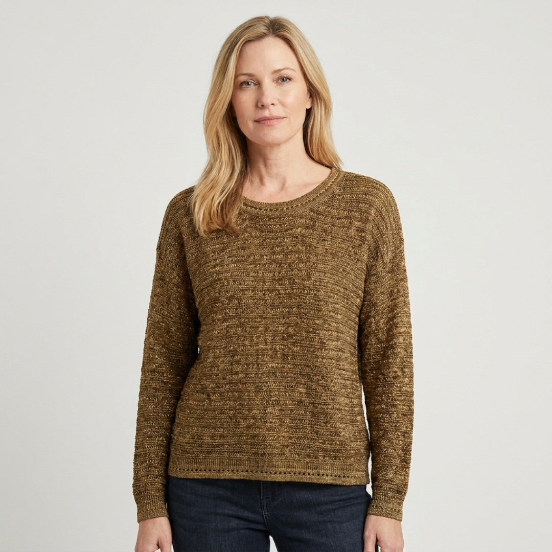 Textured Crew Neck Sweater