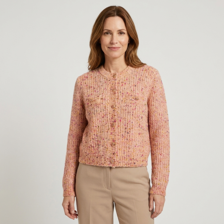 Button-Front Cardigan with Chest Pockets