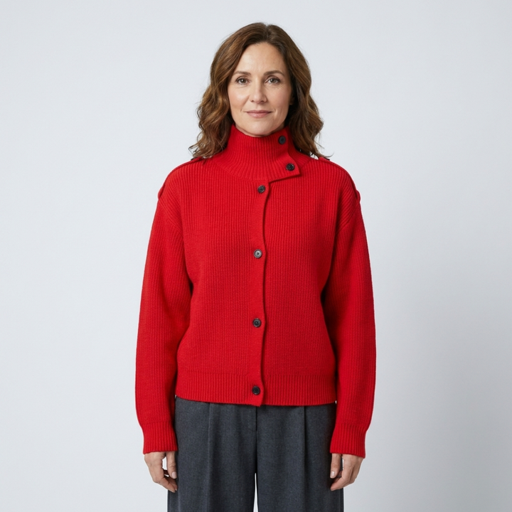 Collared Ribbed Cardigan