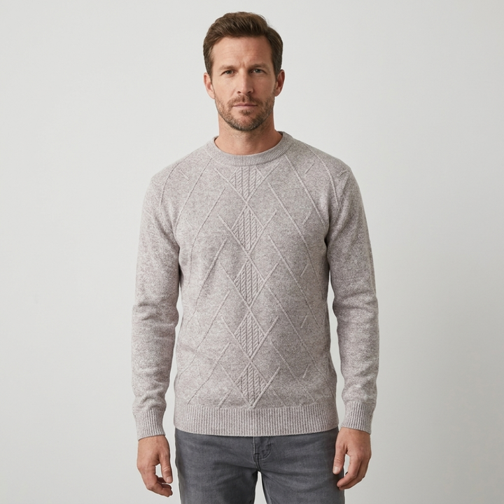 Diamond Pattern Crew Neck Sweater