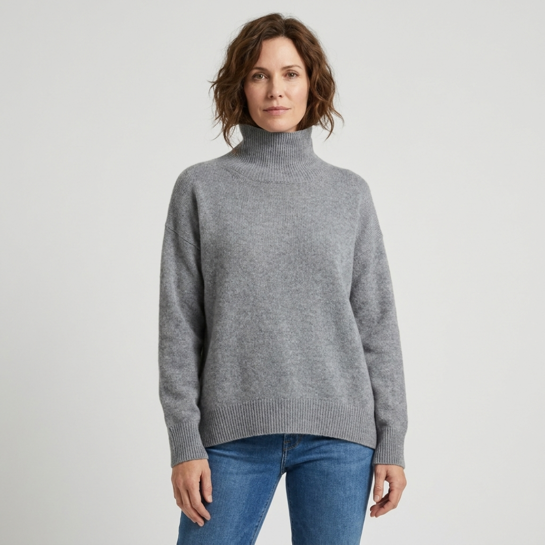 High Neck Ribbed Sweater