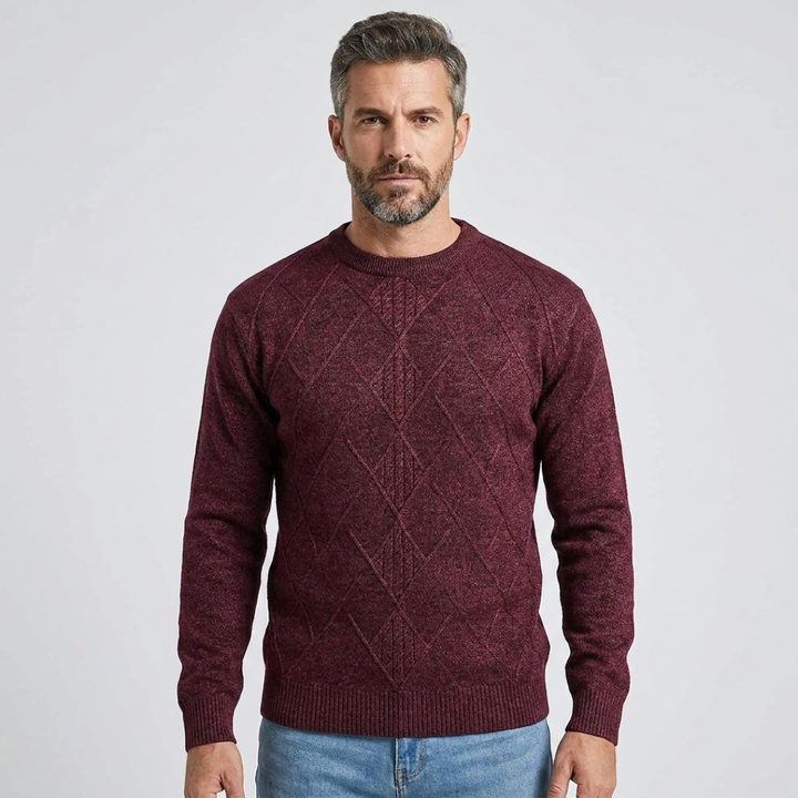 Diamond Pattern Crew Neck Sweater