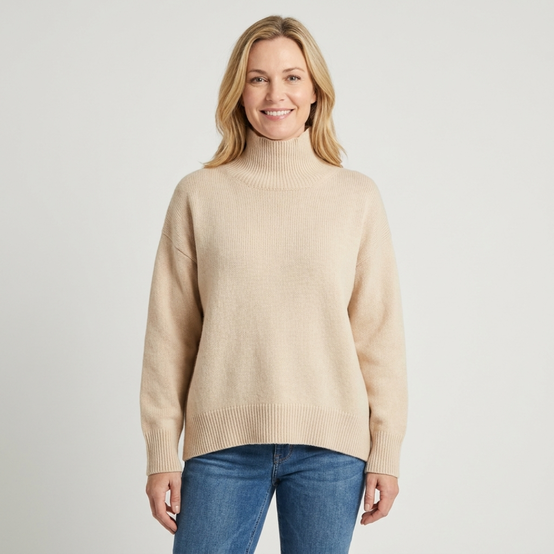 High Neck Ribbed Sweater