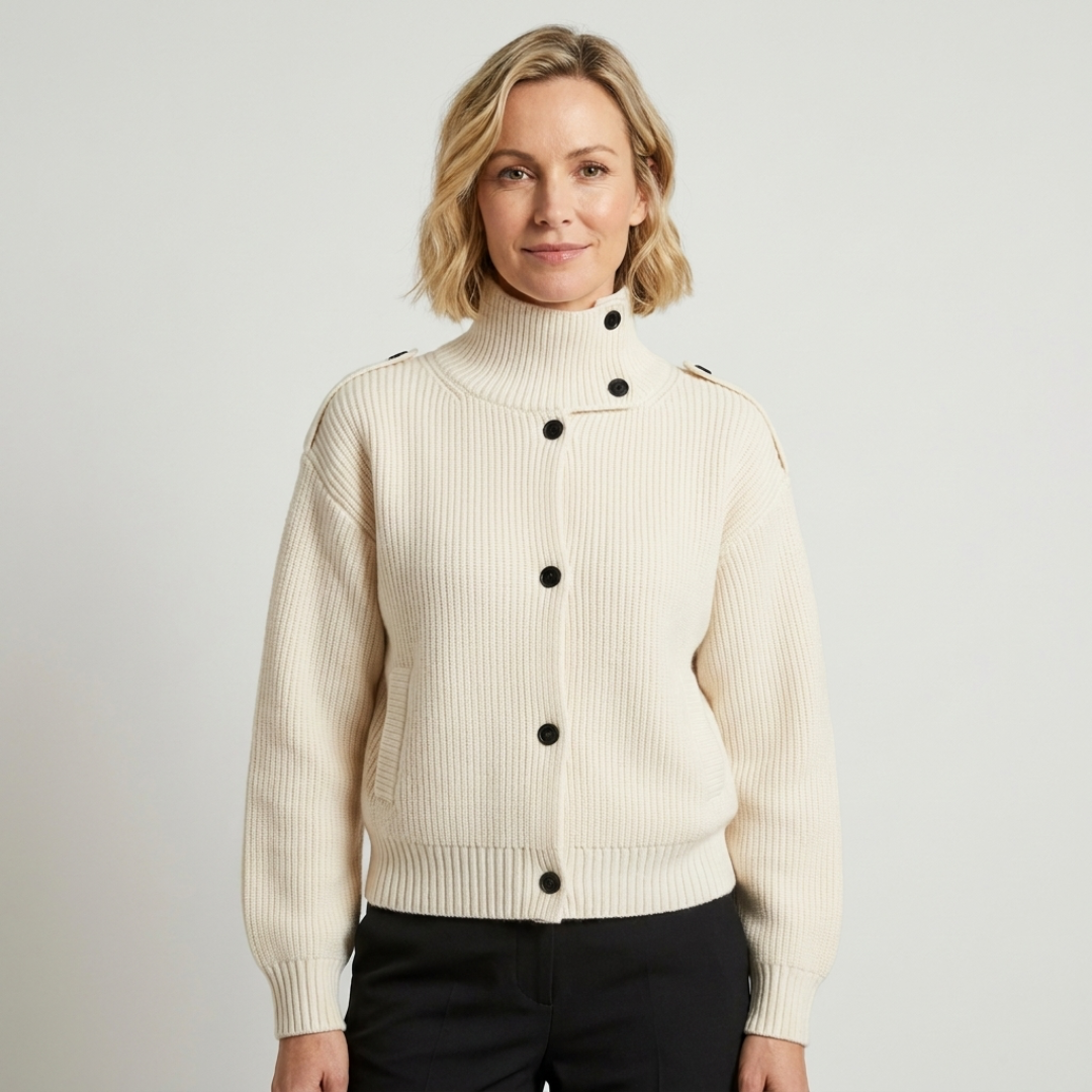 Collared Ribbed Cardigan