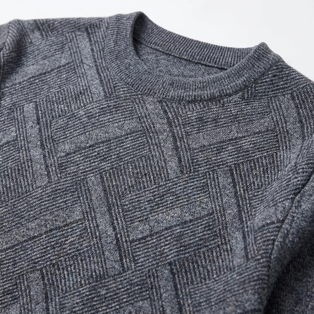 Geometric Pattern Crew Neck Sweater
