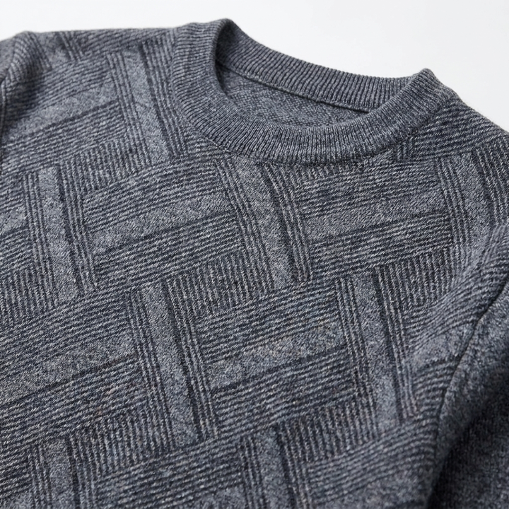 Geometric Pattern Crew Neck Sweater
