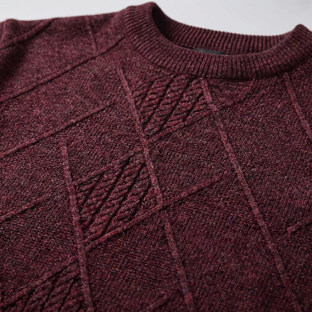 Diamond Pattern Crew Neck Sweater