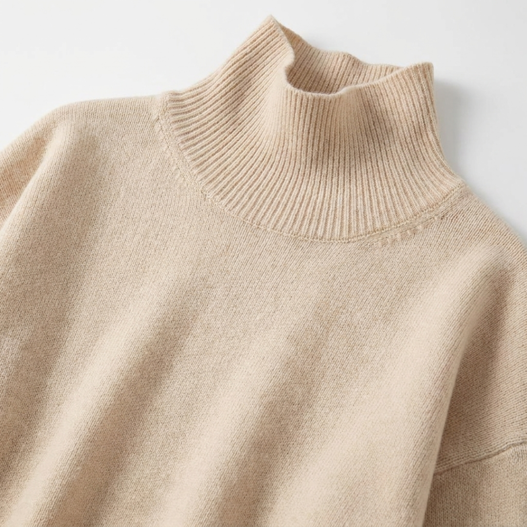 High Neck Ribbed Sweater