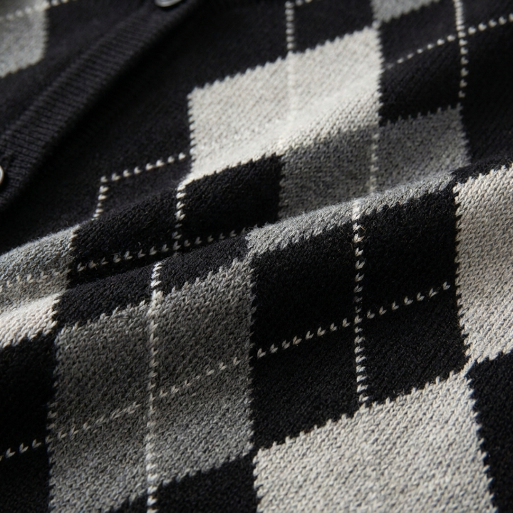 Argyle V-Neck Cardigan